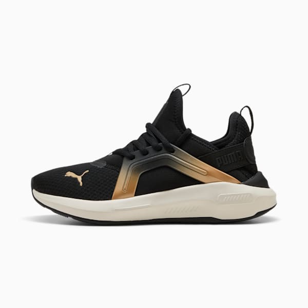 Tenis de running Softride Enzo 5 Metallic para mujer, PUMA Black-Warm White-PUMA Gold, extralarge