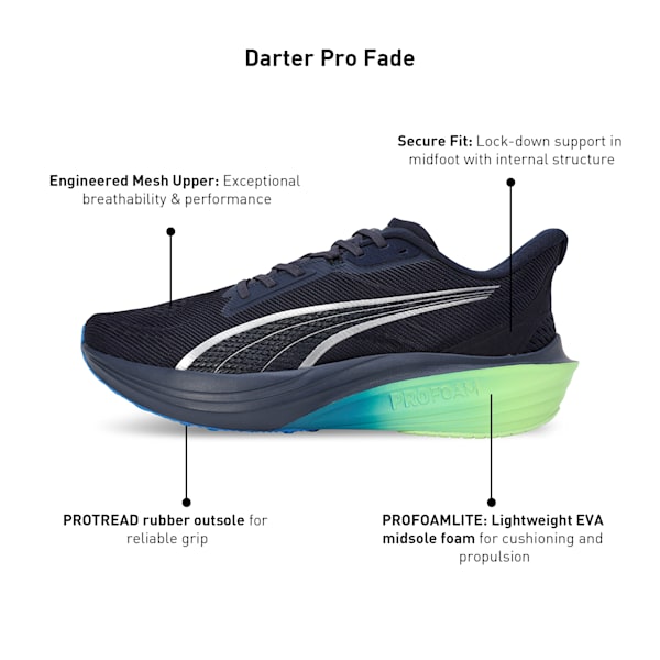 Darter Pro Fade Instant Cushioning Running Shoes, PUMA Navy-Bluemazing, extralarge-IND