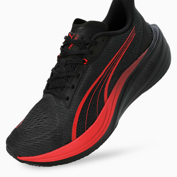 Darter Pro Fade Instant Cushioning Running Shoes, PUMA Black-For All Time Red, extralarge-IND