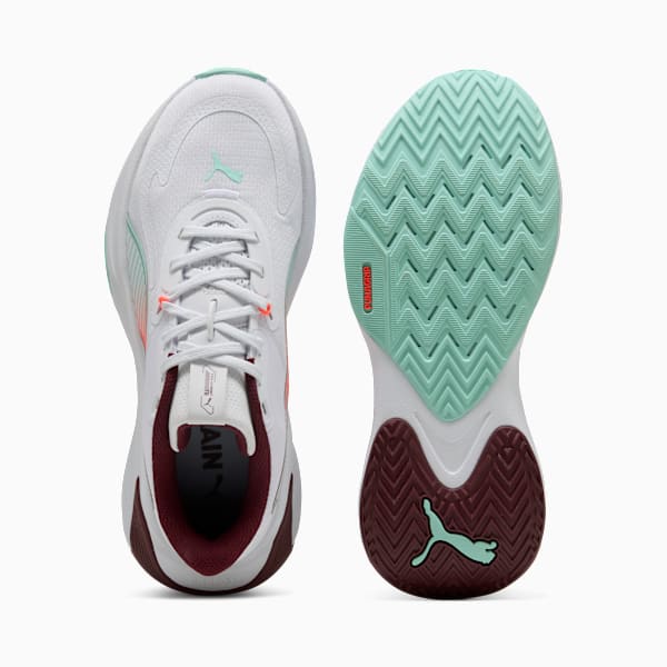 PWR Hybrid Training Shoes Women, PUMA White-Ruby Shimmer-Mint Melt-Glowing Red, extralarge