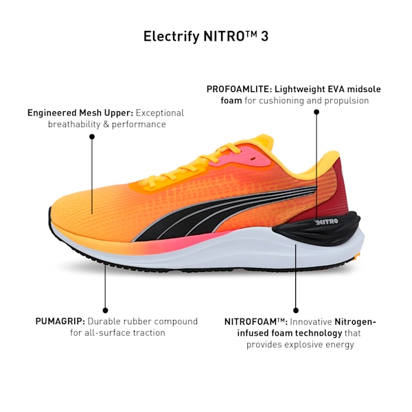 Electrify NITRO™ 3 Men's Running Shoes, Sun Stream-Sunset Glow-PUMA White, extralarge-IND