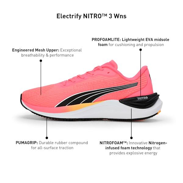 Electrify NITRO™ 3 Women's Running Shoes, Sun Stream-Sunset Glow-PUMA White, extralarge-IND