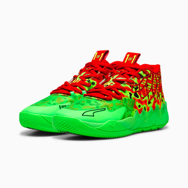 Chaussures de basketball PUMA x LAMELO BALL MB.01 Toxic Homme, Fluro Green Pes-PUMA Red, extralarge