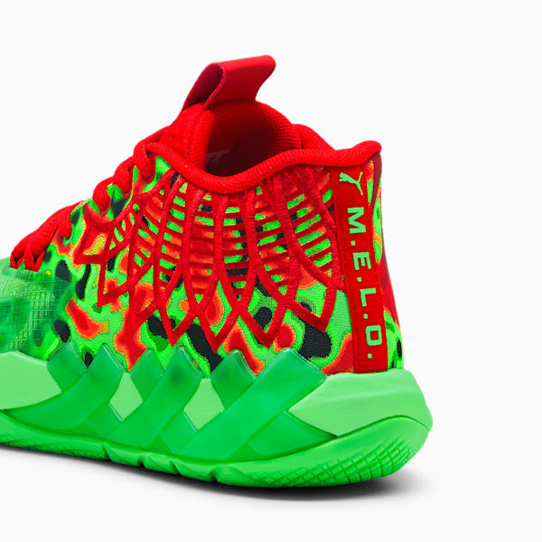 Chaussures de basketball PUMA x LAMELO BALL MB.01 Toxic Enfant et adolescent, Fluro Green Pes-PUMA Red, extralarge