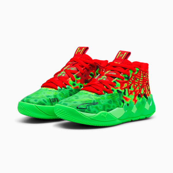 PUMA x LAMELO BALL MB.01 Thermal Big Kids' Basketball Shoes, Fluro Green Pes-PUMA Red, extralarge