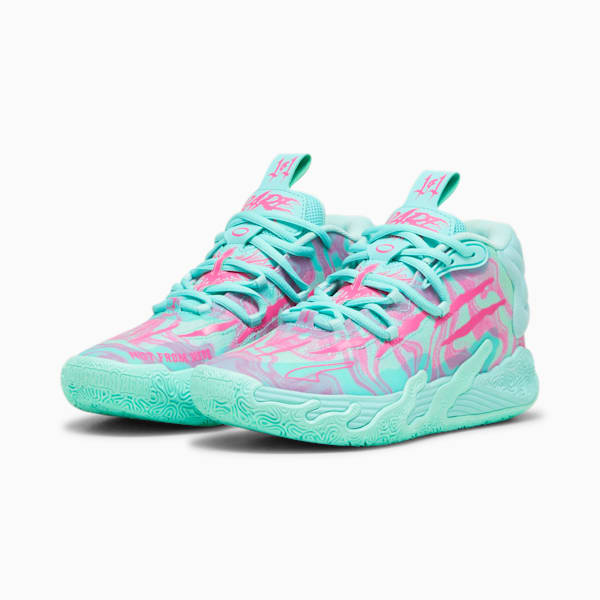 PUMA x LAMELO BALL MB.03 Miami Big Kids' Basketball Shoes, Electric Peppermint-Ravish, extralarge