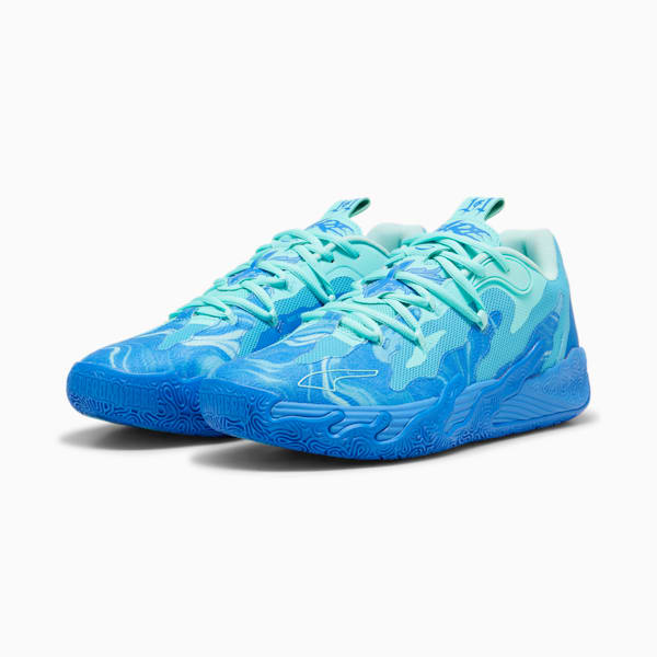 PUMA x LAMELO BALL MB.03 Lo Team Men's Basketball Shoes, Hyperlink Blue-Bright Aqua-Electric Peppermint, extralarge