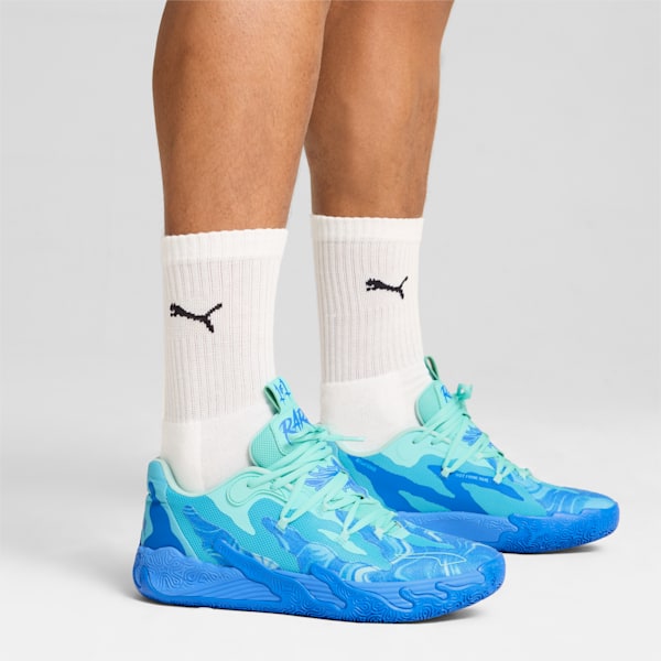 PUMA x LAMELO BALL MB.03 Lo Team Men's Basketball Shoes, Hyperlink Blue-Bright Aqua-Electric Peppermint, extralarge