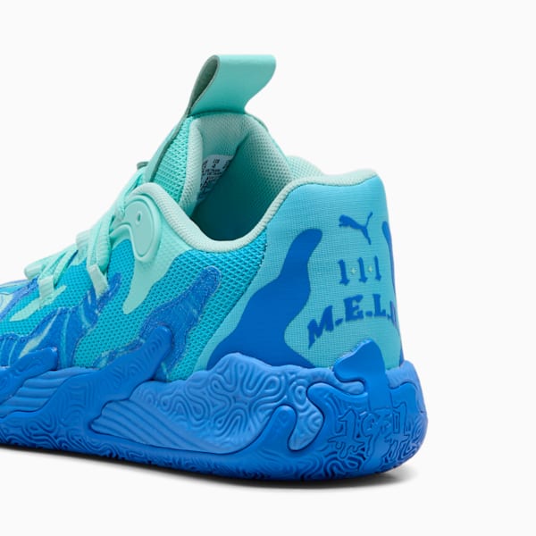 Chaussures de basketball PUMA x LAMELO BALL MB.03 Lo Team Enfant et adolescent, Hyperlink Blue-Bright Aqua-Electric Peppermint, extralarge