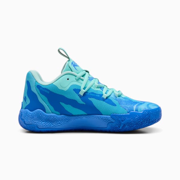 PUMA x LAMELO BALL MB.03 Lo Team Big Kids' Basketball Shoes, Hyperlink Blue-Bright Aqua-Electric Peppermint, extralarge
