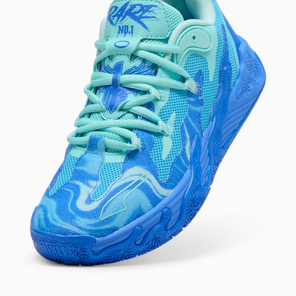 Chaussures de basketball PUMA x LAMELO BALL MB.03 Lo Team Enfant et adolescent, Hyperlink Blue-Bright Aqua-Electric Peppermint, extralarge