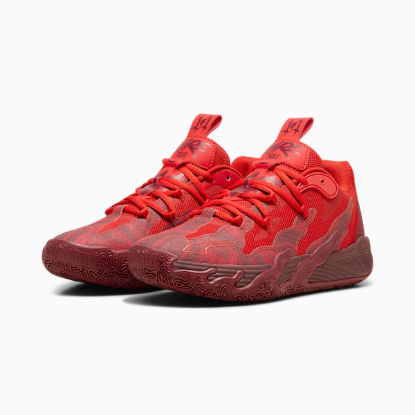 PUMA x LAMELO BALL MB.03 Lo Team Big Kids' Basketball Shoes, Team Regal Red-For All Time Red, extralarge