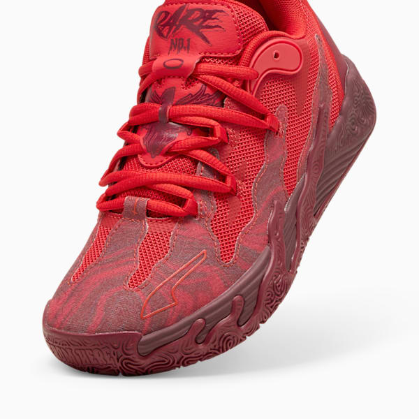 PUMA x LAMELO BALL MB.03 Lo Team Big Kids' Basketball Shoes, Team Regal Red-For All Time Red, extralarge