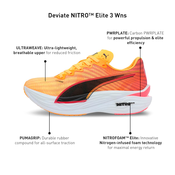 Deviate NITRO™ Elite 3 Women's Running Shoes, Sun Stream-Sunset Glow, extralarge-IND