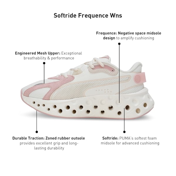 SOFTRIDE Frequence Women's Running Shoes, Warm White-Mauve Mist-Alpine Snow, extralarge-IND