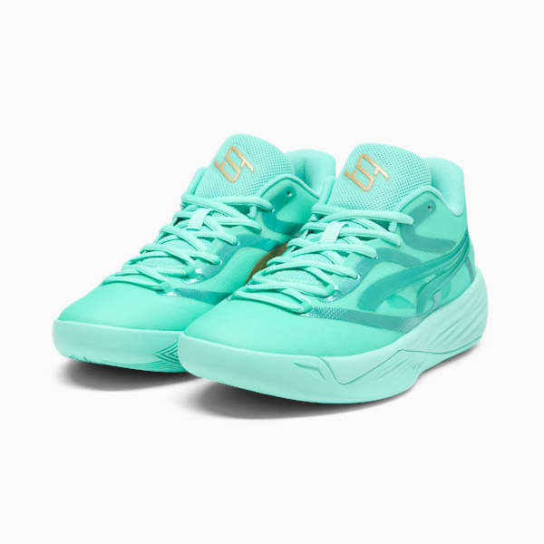 Tenis de básquetbol para mujer STEWIE x STEW YORK Stewie 2, Electric Peppermint-PUMA Gold, extralarge