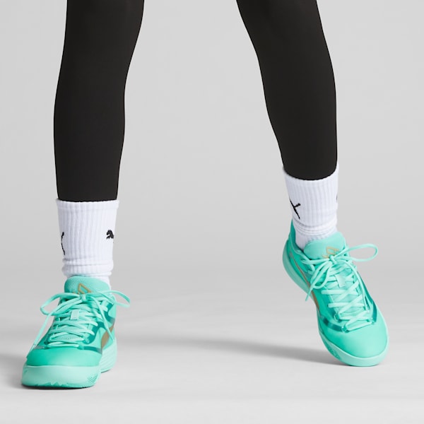 Tenis de básquetbol para mujer STEWIE x STEW YORK Stewie 2, Electric Peppermint-PUMA Gold, extralarge