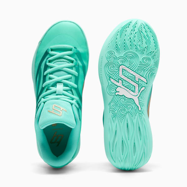 Tenis de básquetbol para mujer STEWIE x STEW YORK Stewie 2, Electric Peppermint-PUMA Gold, extralarge