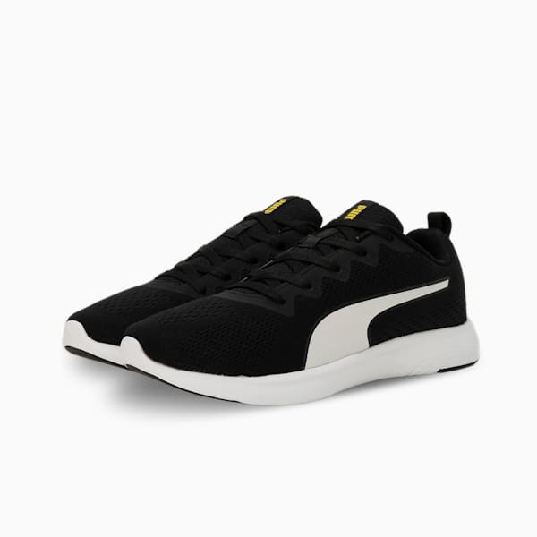 SOFTRIDE Vital Engineered Mesh Men's Running Shoes, PUMA Black-PUMA White-Lemon Meringue, extralarge-IND