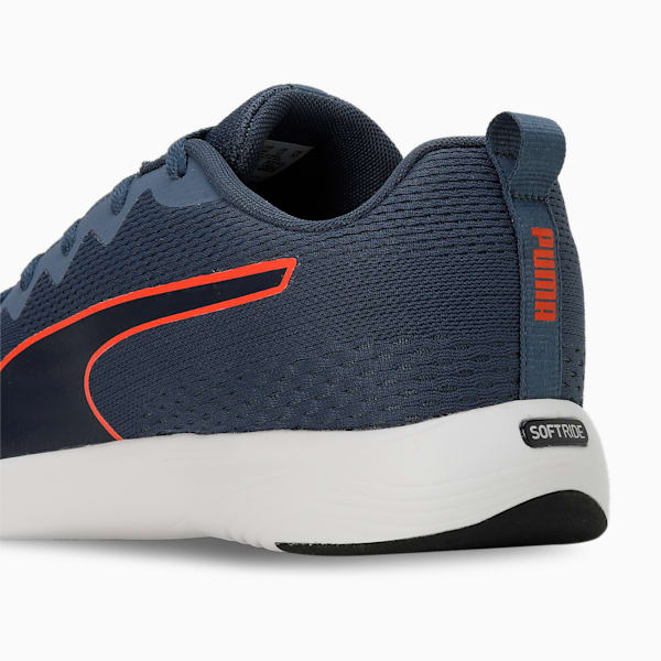 SOFTRIDE Vital Engineered Mesh Men's Running Shoes, Inky Blue-Persian Blue-Hot Heat, extralarge-IND