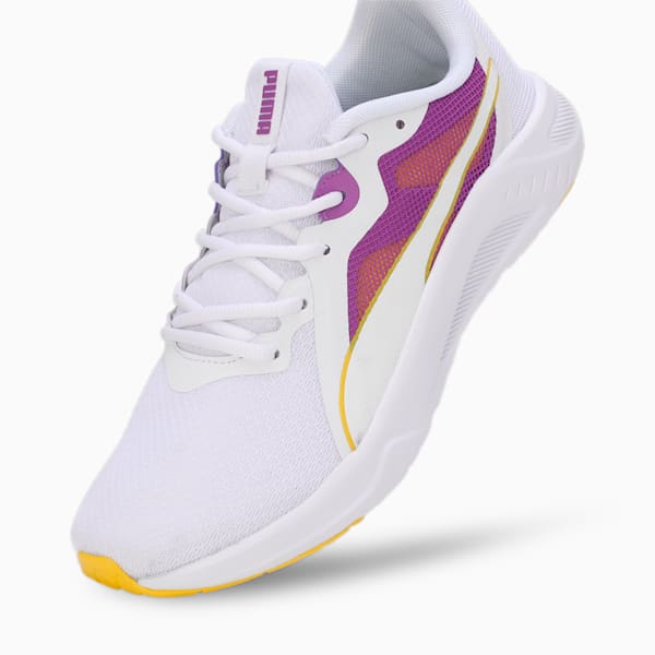 Seriah Women's Running Shoes, PUMA White-Ultraviolet-Pelé Yellow, extralarge-IND