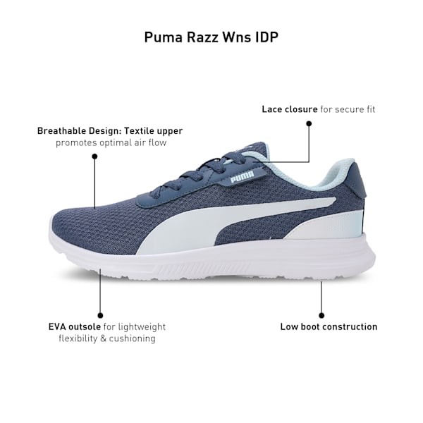 Razz Women's Running Shoes, Inky Blue-Icy Blue-PUMA White, extralarge-IND