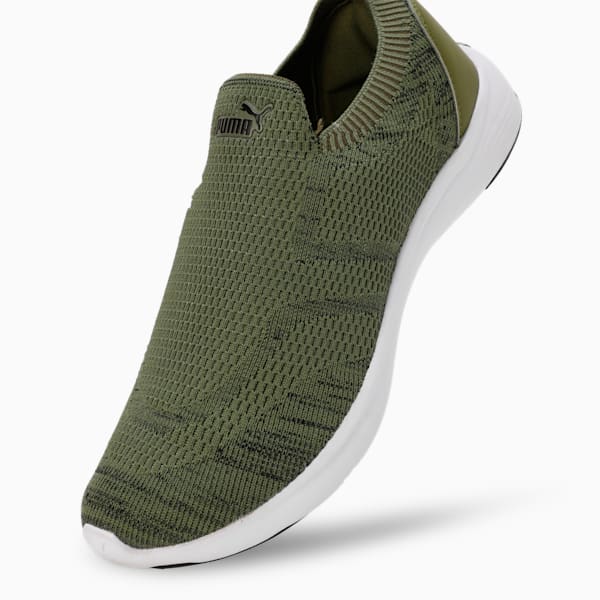Softride Hellas Men's Slip-On Shoes, PUMA Black-Olive Green, extralarge-IND