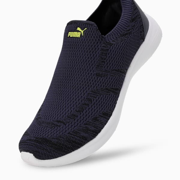Softride Hellas Men's Slip-On Shoes, PUMA Navy-PUMA White-PUMA Black-Lime Sheen, extralarge-IND