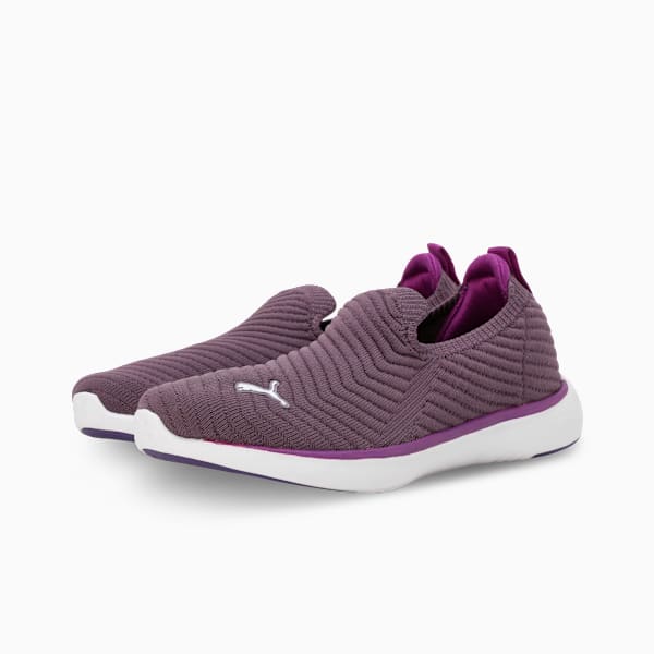 Softride Pegasi Knit Women's Slip-On Shoes, Purple Pop-PUMA White-Purple Charcoal, extralarge-IND