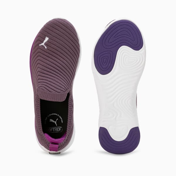 Softride Pegasi Knit Women's Slip-On Shoes, Purple Pop-PUMA White-Purple Charcoal, extralarge-IND
