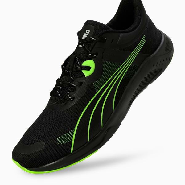 Vitality Connect Men's Running Shoes, PUMA Black-Lime Smash-Smokey Gray, extralarge-IND