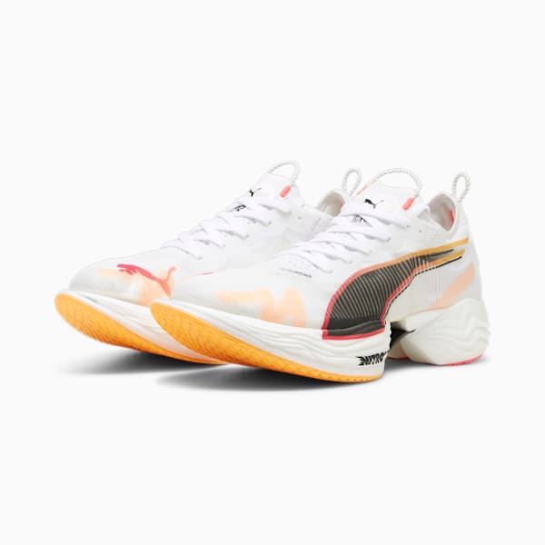 メンズ FAST-R ニトロ エリート 2 ランニングシューズ, PUMA White-Sunset Glow-Sun Stream, extralarge-JPN