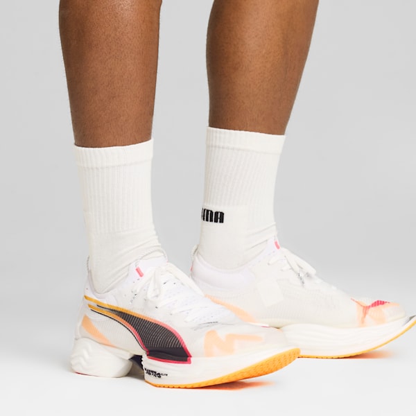 メンズ FAST-R ニトロ エリート 2 ランニングシューズ, PUMA White-Sunset Glow-Sun Stream, extralarge-JPN