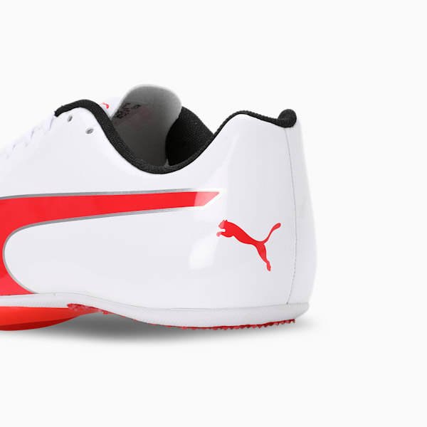 evoSPEED Sprint 14.5 Spikes Track and Field Running Shoes, PUMA White-PUMA Red-PUMA Silver, extralarge-IND