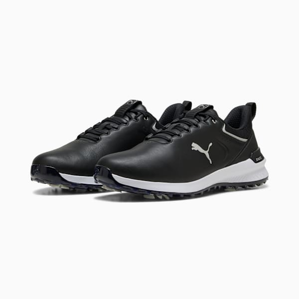 IGNITE Innovate Leather Golf Shoes Men, PUMA Black-PUMA Silver, extralarge
