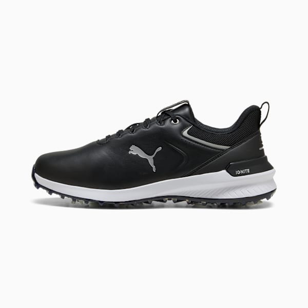 IGNITE Innovate Leather Golf Shoes Men, PUMA Black-PUMA Silver, extralarge