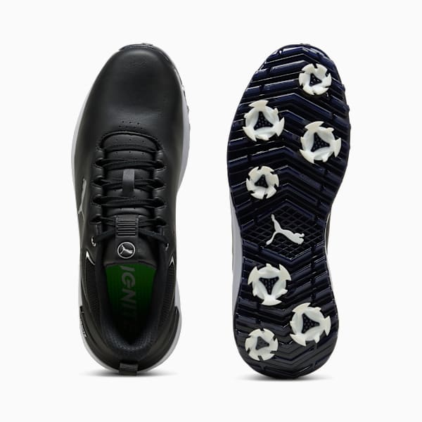 IGNITE Innovate Leather Golf Shoes Men, PUMA Black-PUMA Silver, extralarge