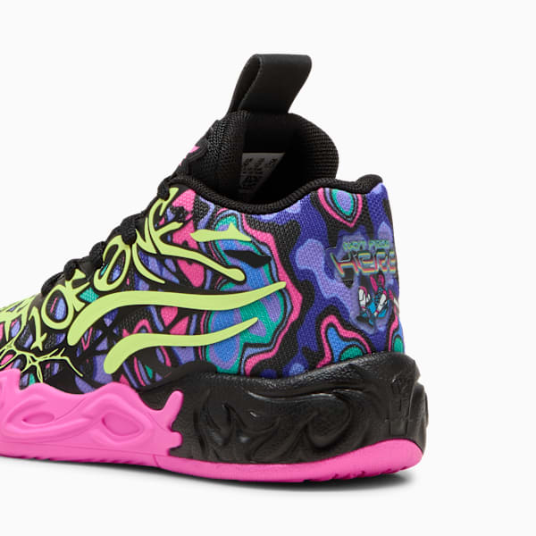 PUMA x LAMELO BALL MB.04 Heem Little Kids' Basketball Shoes, PUMA Black-Luminous Pink-Electric Lime, extralarge