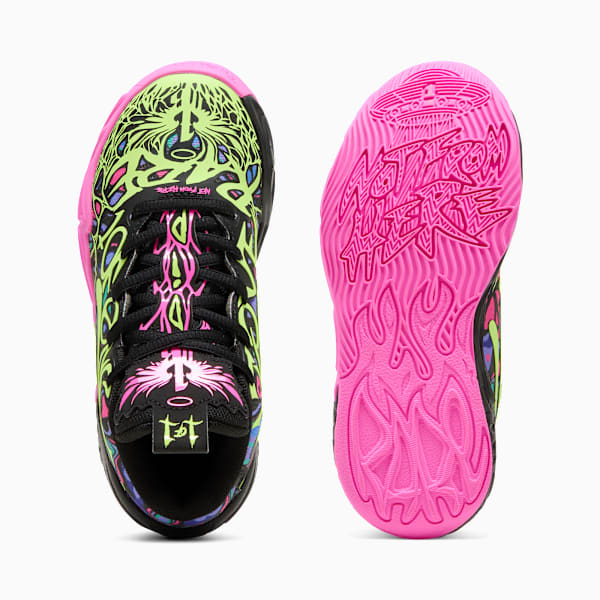 PUMA x LAMELO BALL MB.04 Heem Little Kids' Basketball Shoes, PUMA Black-Luminous Pink-Electric Lime, extralarge