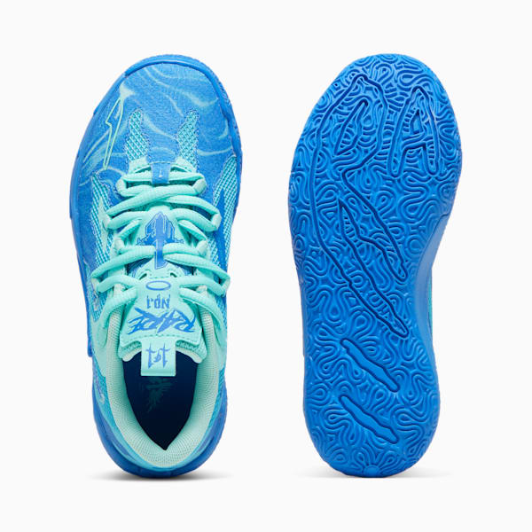 PUMA x LAMELO BALL MB.03 Lo Team Little Kids' Basketball Shoes, Hyperlink Blue-Bright Aqua-Electric Peppermint, extralarge