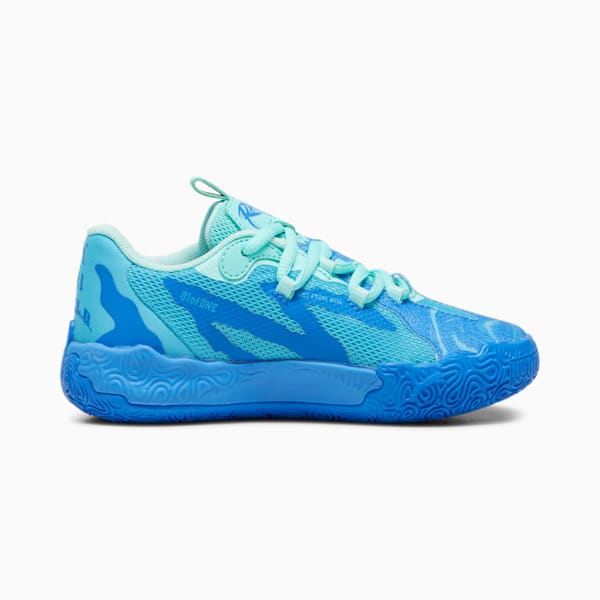 PUMA x LAMELO BALL MB.03 Lo Team Little Kids' Basketball Shoes, Hyperlink Blue-Bright Aqua-Electric Peppermint, extralarge