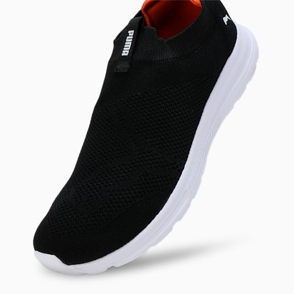 PUMA Pwrflow Men's Slip-On Shoes, PUMA Black-Rickie Orange-PUMA White, extralarge-IND