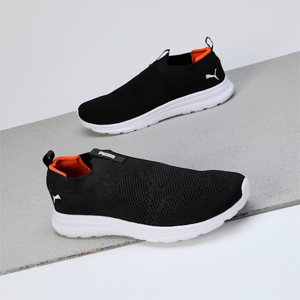 Pwrflow Men's Slip-On Shoes, PUMA Black-Rickie Orange-PUMA White, extralarge-IND