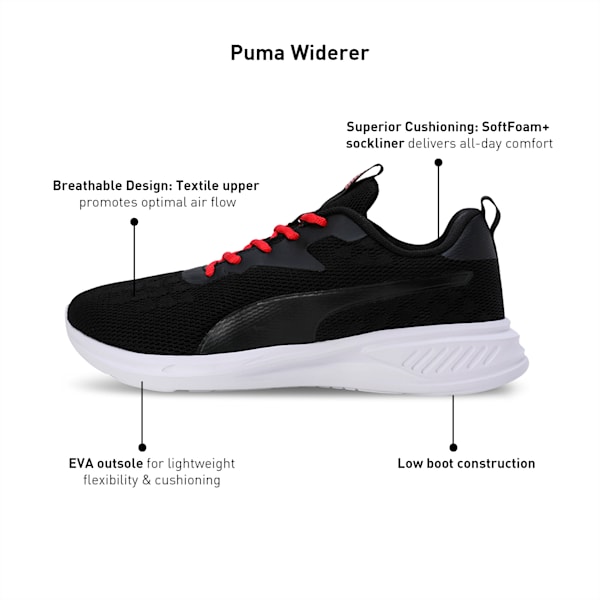 PUMA Widerer Men's Running Shoes, PUMA Black-For All Time Red-PUMA White, extralarge-IND