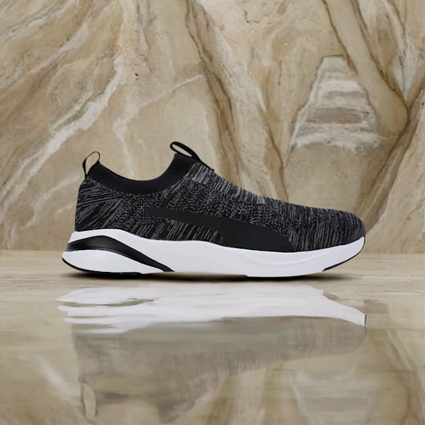 Softride Rift Runlyn Knit Men's Slip-On Shoes, PUMA Black-Cool Dark Gray-Lemon Meringue, extralarge-IND