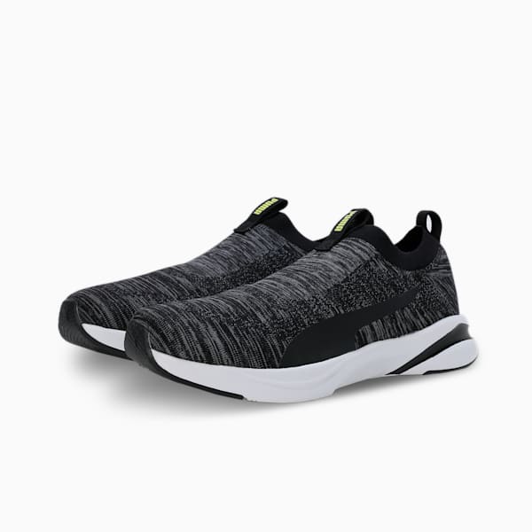 Softride Rift Runlyn Knit Men's Slip-On Shoes, PUMA Black-Cool Dark Gray-Lemon Meringue, extralarge-IND