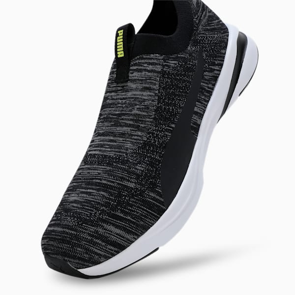 Softride Rift Runlyn Knit Men's Slip-On Shoes, PUMA Black-Cool Dark Gray-Lemon Meringue, extralarge-IND