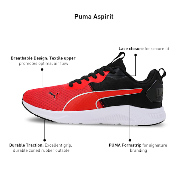 PUMA Aspirit Men's Running Shoes, For All Time Red-PUMA Black-Puma Silver, extralarge-IND