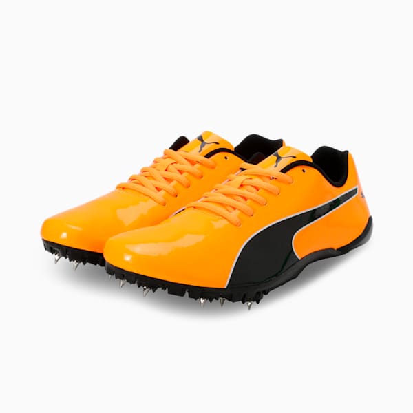 evoSPEED Prep Sprint 3.5 Spikes Running Shoes, Sun Stream-PUMA Black-PUMA White, extralarge-IND