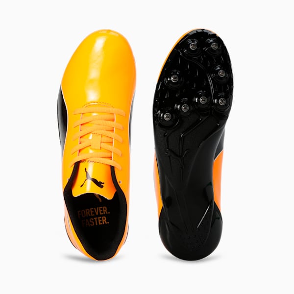 evoSPEED Prep Sprint 3.5 Spikes Running Shoes, Sun Stream-PUMA Black-PUMA White, extralarge-IND